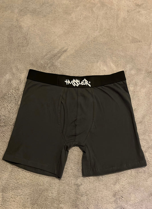 HU$$LER DARK GRAY BOXER BRIEFS