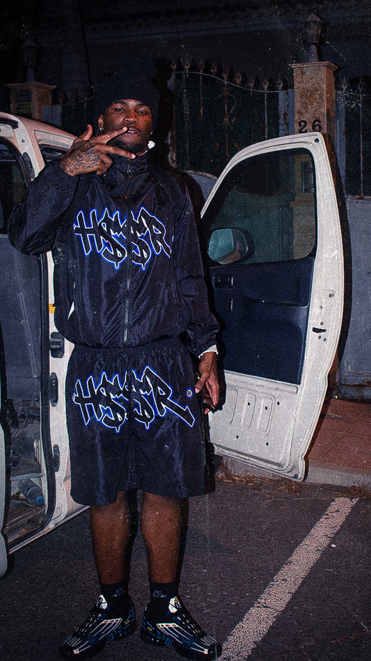 BAG CHA$ERZ BLACK WINDPROOF SHORT TRACKSUIT