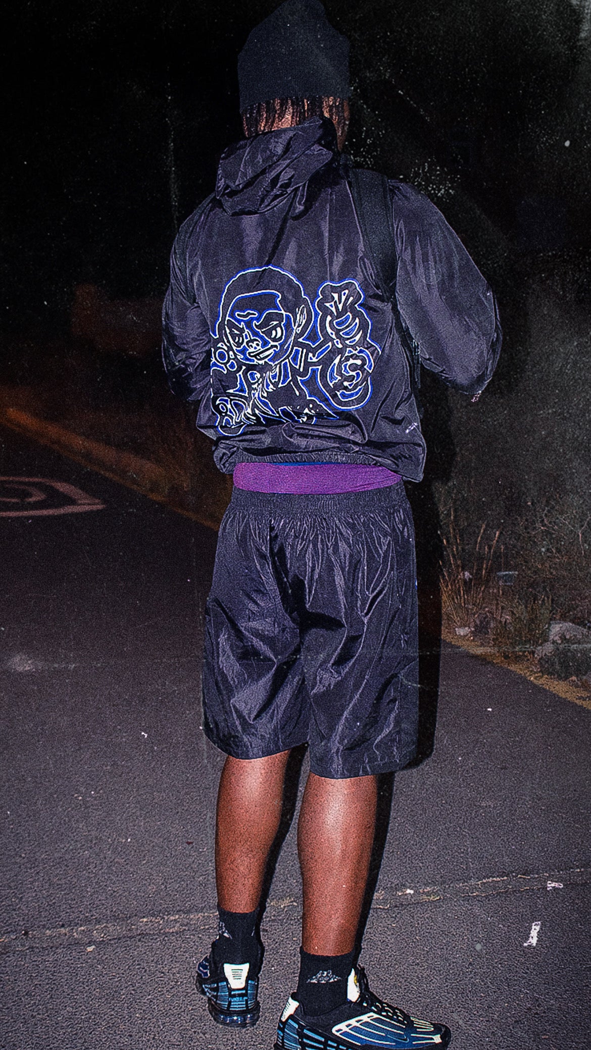 BAG CHA$ERZ BLACK WINDPROOF SHORT TRACKSUIT